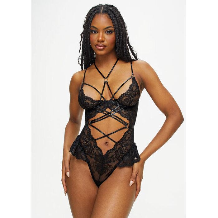 Ann Summers Affectionate Lace Crotchless Lingerie Body, Black