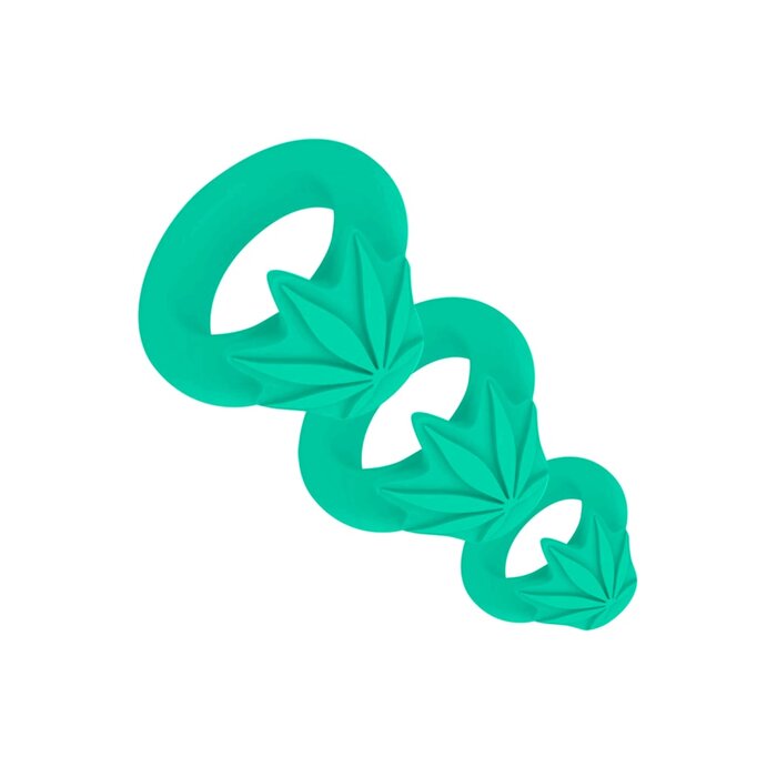 Hazey Pot Leaf Silicone 3-Ring Set