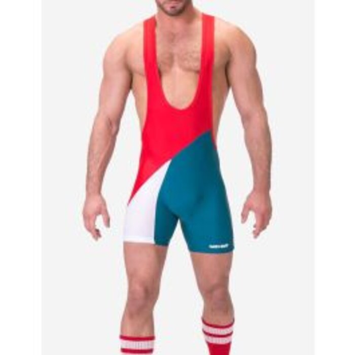 BARCODE Singlet Luckenwalde - Red-White-Petrol