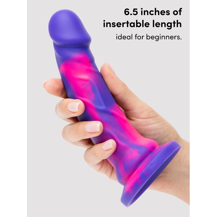 Lifelike Lover Luxe Realistic Multicoloured Silicone Dildo 7 Inch - Purple