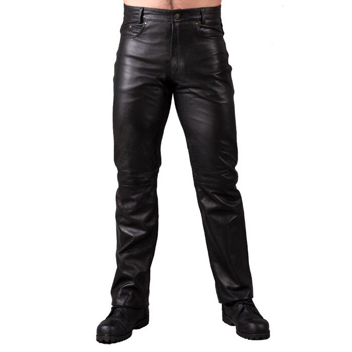 Regular Fit Leather Jeans