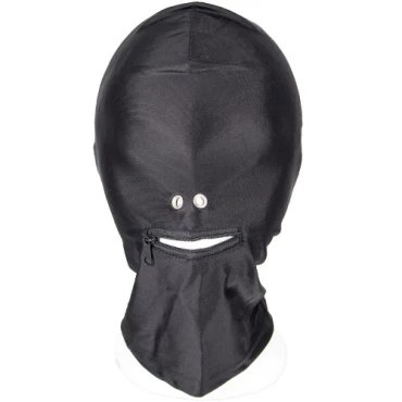 Bereft Black Deprivation Hood with Zipped Mouth