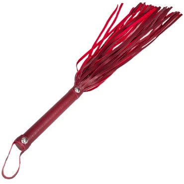 Cherry Popper Red Faux Leather Flogger Whip - 17.5 Inch