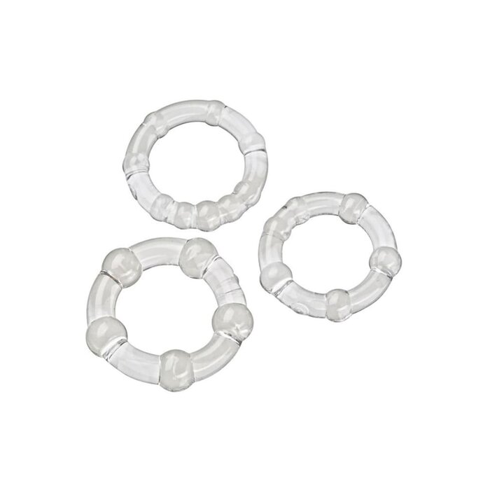 Beaded Cock Ring Combo Pack - Clear