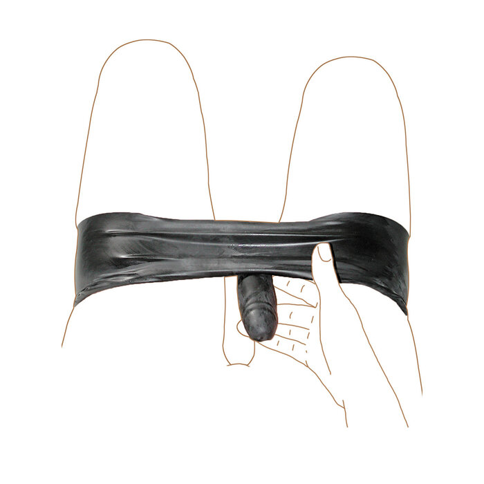 Moulded Rubber Dance Pants & Internal Rear Dildo Black