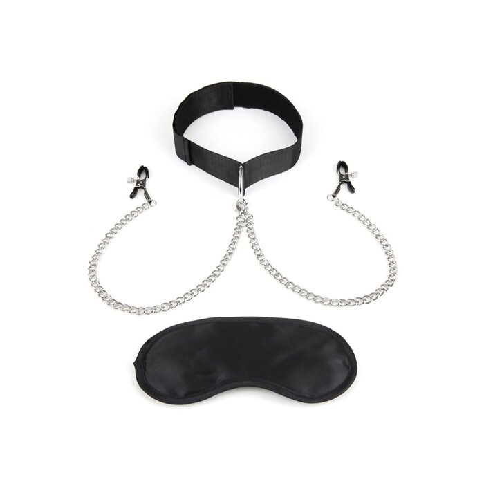 Lux Fetish Collar and Nipple Clips