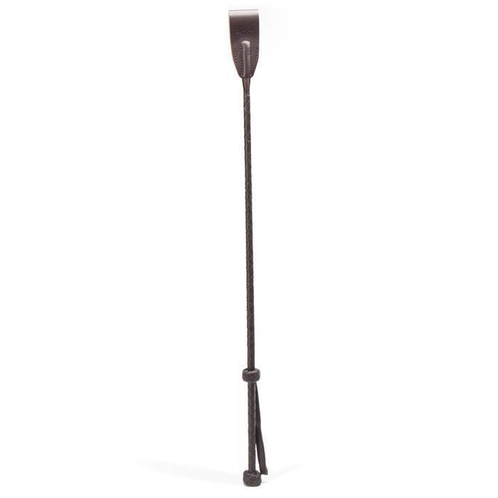 Coco de Mer Brown Leather Riding Crop