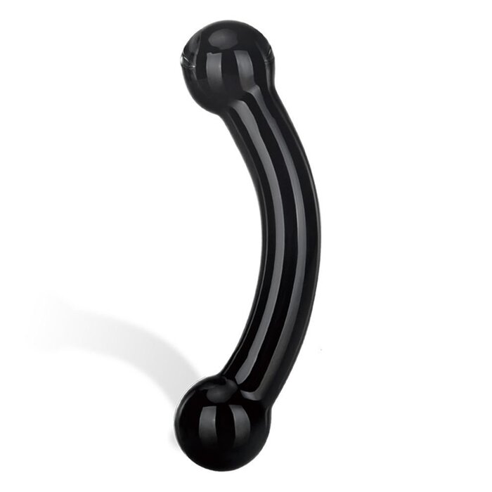 Glas Double Bull Dildo Black 5.5in