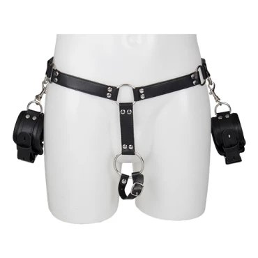Faux Leather Penis and Wrist Restraint
