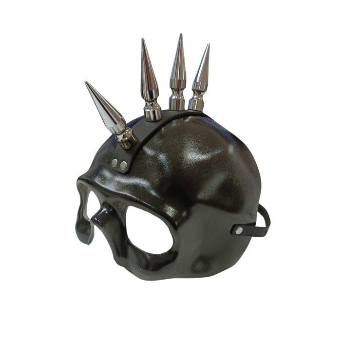 Skull Mask with Rubber & Spikes - One Size