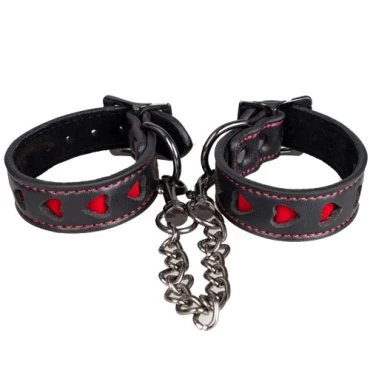 Lovers Paradise - Faux Leather Heart Wrist Cuffs