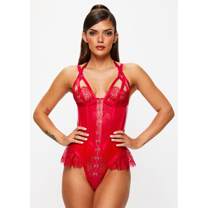 Ann Summers Exuberant Crotchless Teddy, Red