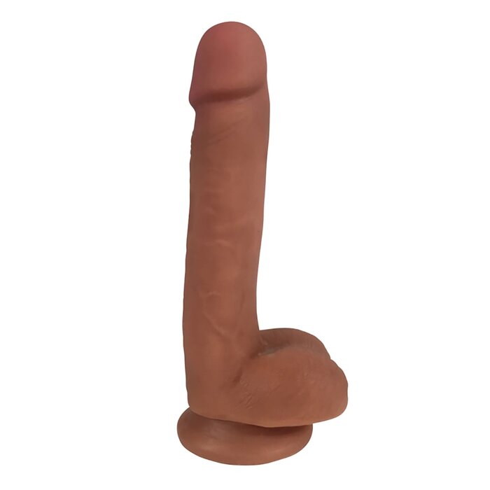 Easy Riders 7" Slim Bioskin Dong With Balls - Caramel