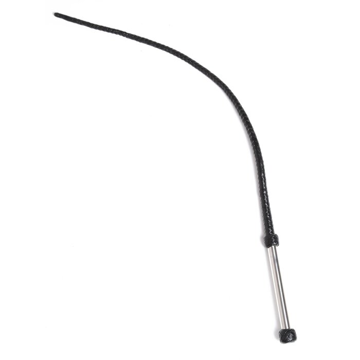 Leather Whip with Steel Handle