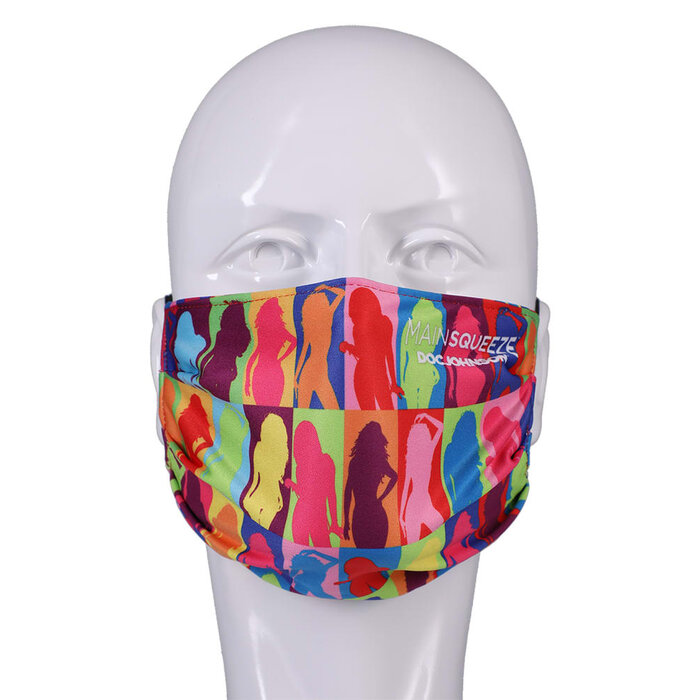 2020-13 DJ Reversible and Adjustable Face Mask - Main Squeeze Pattern with Black Ear Loops