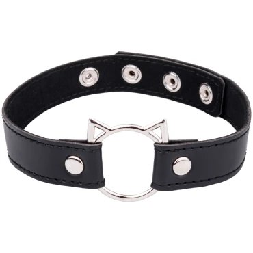 Naughty Kitten Faux Leather Cat O-Ring Collar