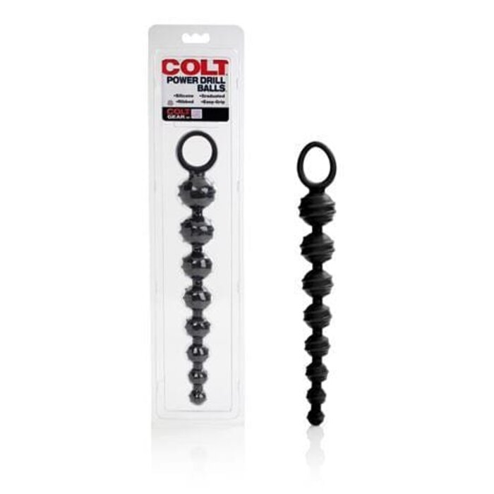 COLT Power Drill Balls - Black Anal Beads for Ultimate Pleasure