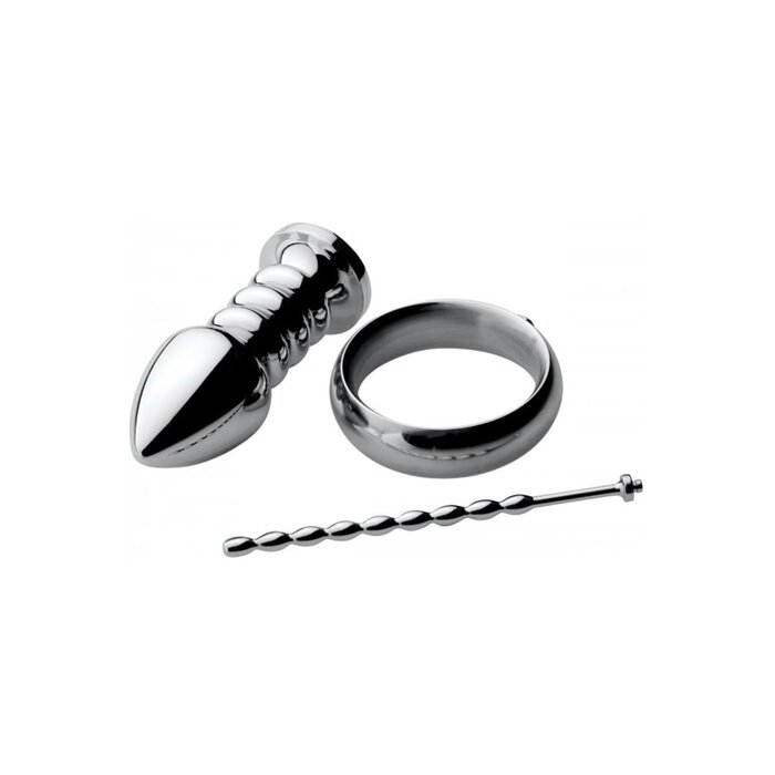 Zeus Electrosex Deluxe Series Voltaic for Him Stainless Steel Male E-Stim Kit