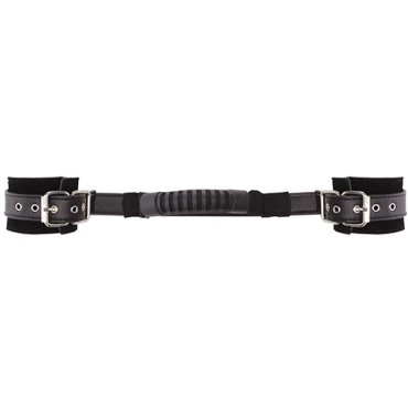 Ouch! Leather Adjustable Wrist Cuffs with Handle