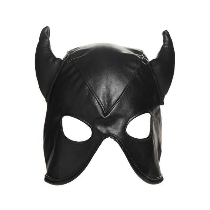 Dungeon Demon Bondage Hood with Horns