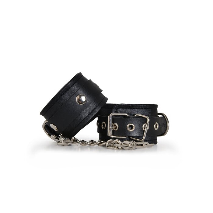 Black Faux Leather Wrist Cuffs