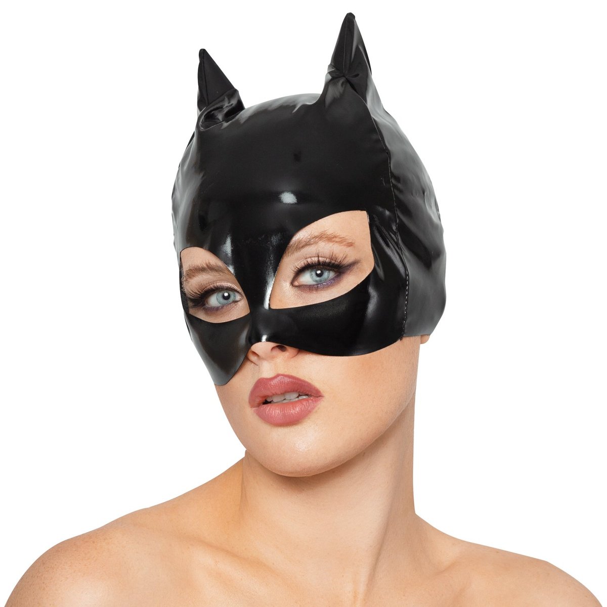 Black Level Lacquer Cat Mask - Black - One Size