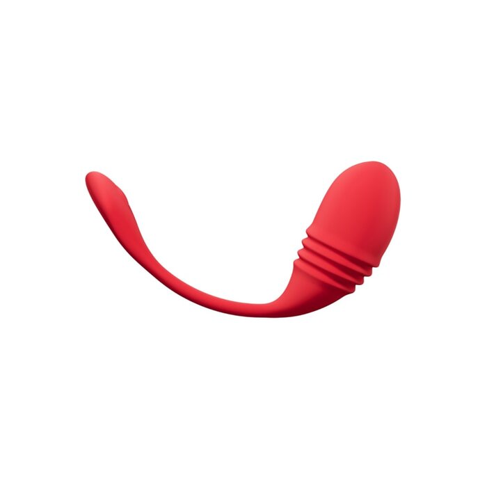Lovense Vulse App Controlled Thrusting and Vibrating Love Egg - Red