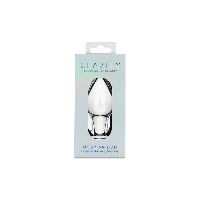 Clarity Utopian Bud Glass Butt Plug: 3.5 Inch Beginner-Friendly Anal Pleasure