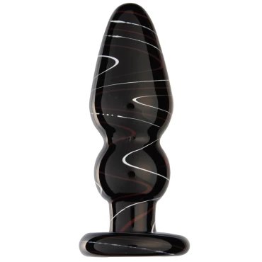 The Sentinel Black Glass Butt Plug – 4.5 Inch