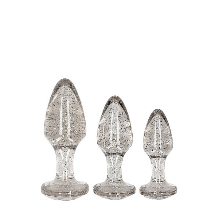 Acrylic Silverchip Butt Plug Set - Silver