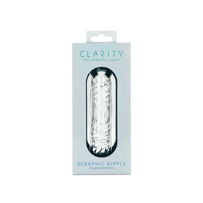 Clarity Seraphic Ripple Textured Glass Dildo: 6.2" Wave Ridges for Ultimate Sensation