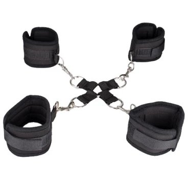 Velvet Vice Black Soft Hogtie Restraint & Cuffs