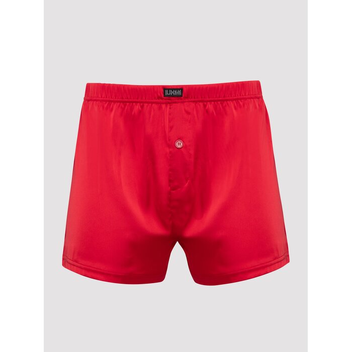 LHM Red Satin Boxer Shorts - S / M - Red
