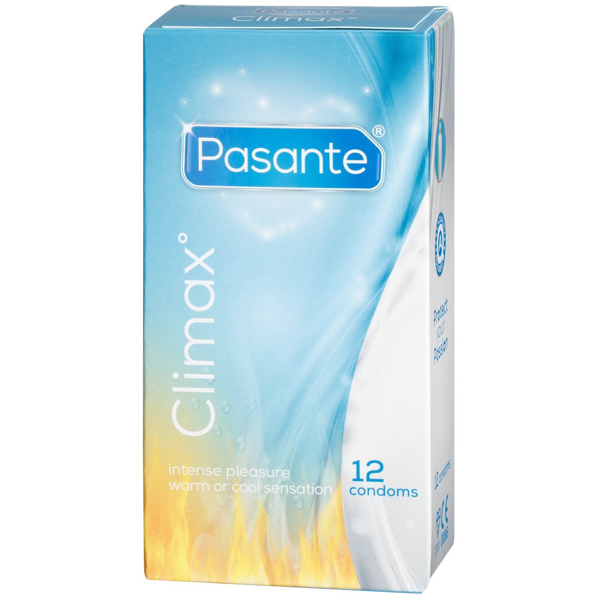 Pasante Climax Warming & Cooling Condoms 12 Pack - Clear