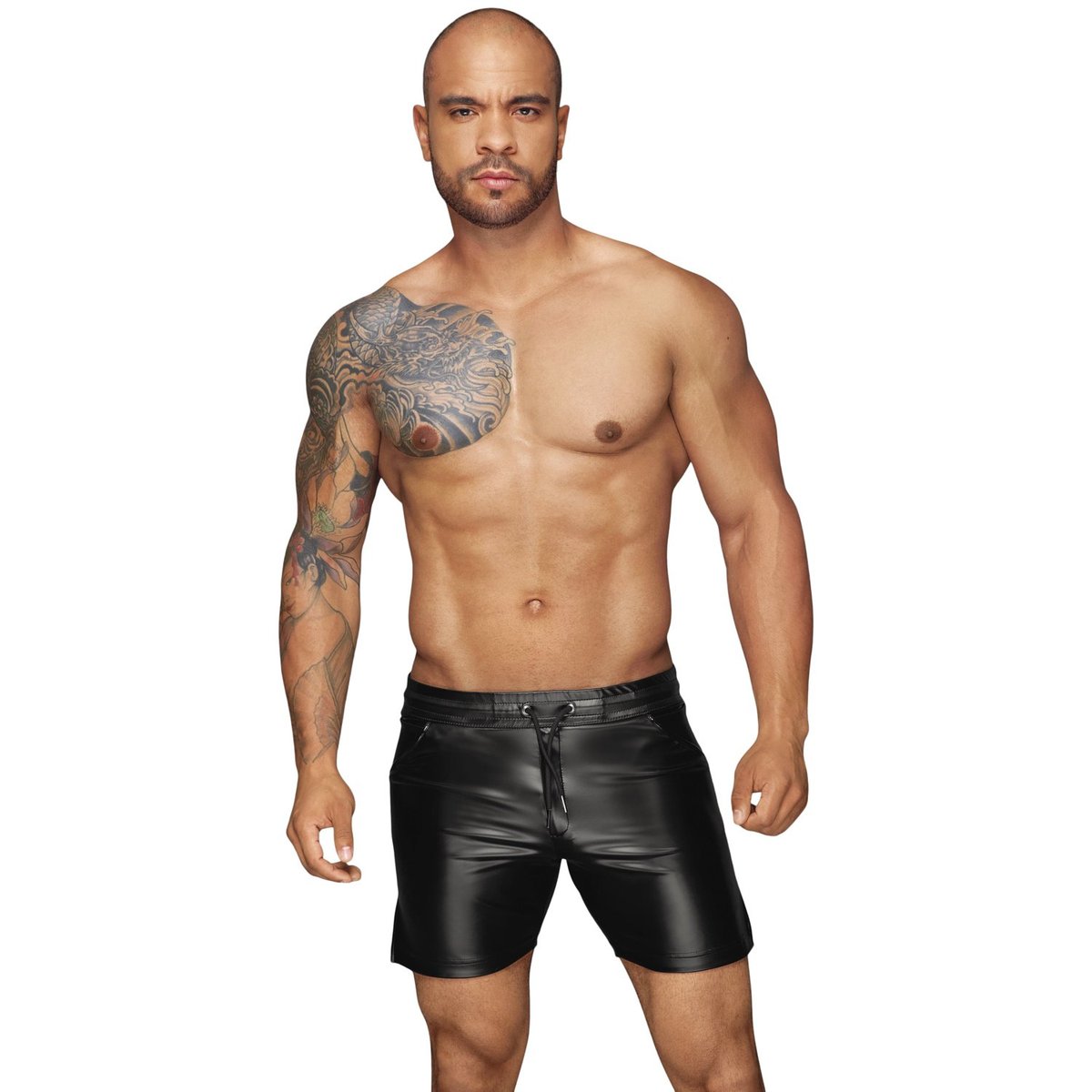 Noir Handmade Powerwetlook Shorts - Black - M