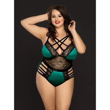 Green Light Plus Size Caged Teddy