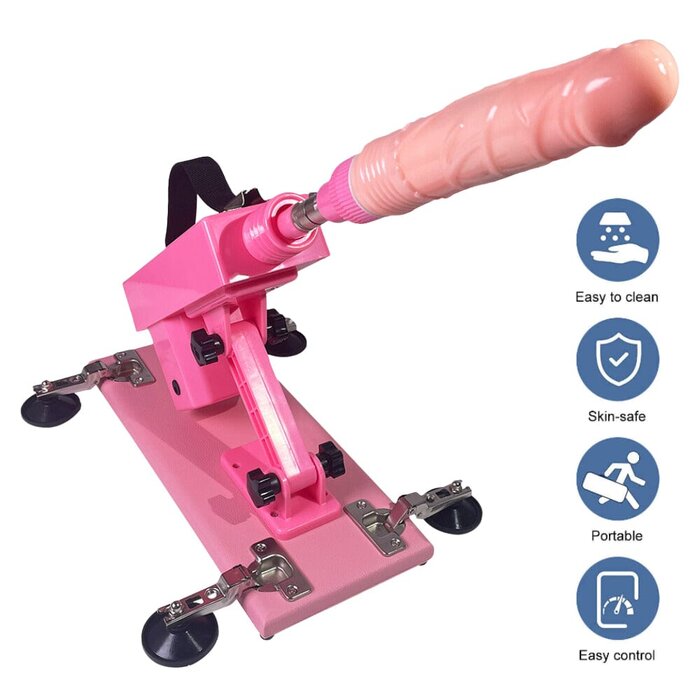 Automatic Pink Sex Machine with Vibrator Attachments – Portable Pleasure Experience