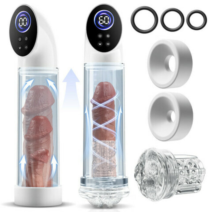 Arthur-6 Smart Suction Enlargement Pump with Transparent Sleeve,Includes 2 Silicone Sleeves  3 Delay Rings