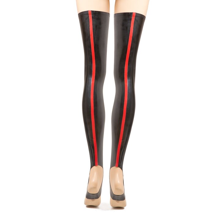 Latex Footless Stirrup Seamed Stockings