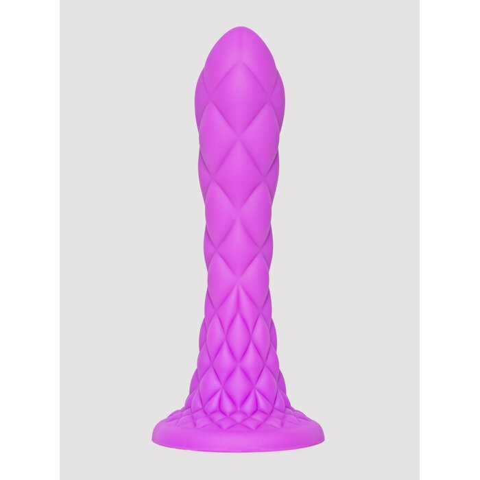 SILEXD Dreamy Fantasy Dual Density Scaly Dragon Silicone Dildo 7 Inch - Purple