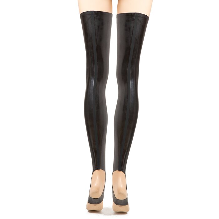 Latex Footless Stirrup Plain Stockings