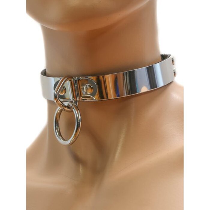 Bondage Choker with Metal Plate