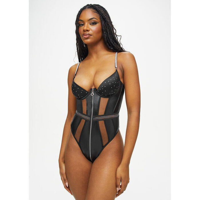 Ann Summers Double Date Crotchless Body, Black