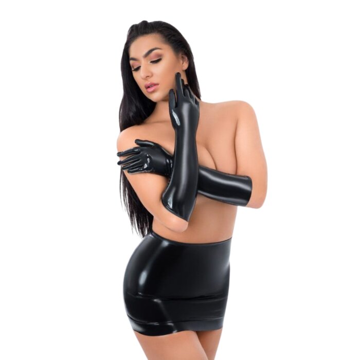 Black Latex Elbow Length Gloves By Me You Us