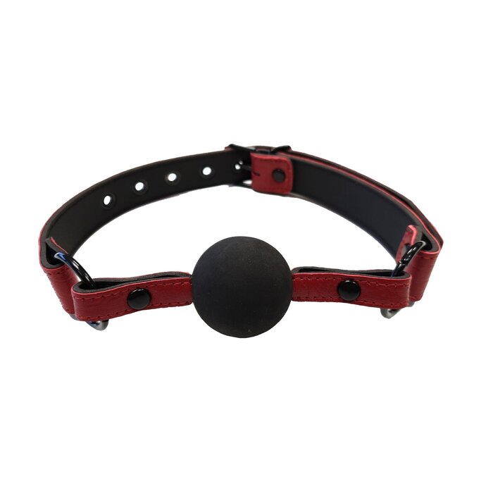 Burgundy Anaconda Print Ball Gag