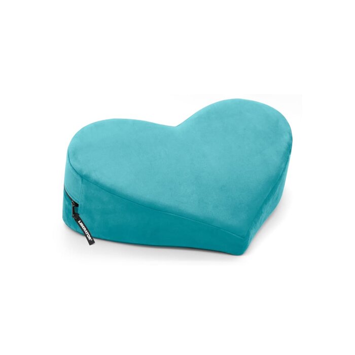 Heart Wedge Sex Pillow - Microvelvet - Teal