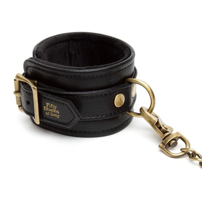 Fifty Shades of Grey Bound to You Wrist Cuffs – Luxury Faux Leather Bondage Restraints