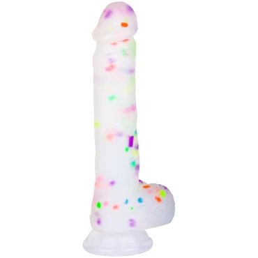 Confetti Cannon Glow In The Dark Dildo - 8 Inch