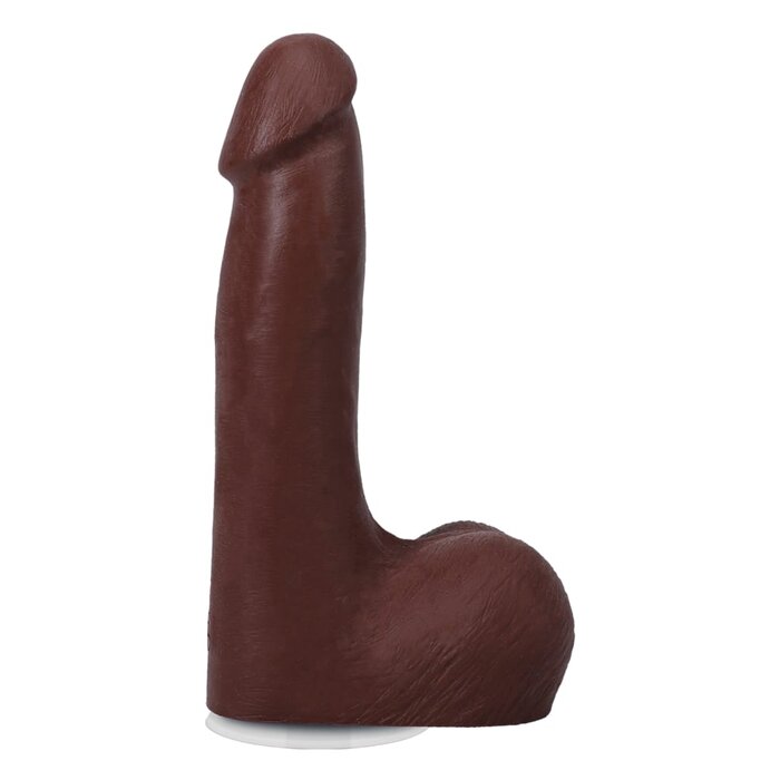 The Realistic Cock - With Removable Vac-U-Lock Suction Cup - ULTRASKYN - 7" (with Balls) - Chocolate