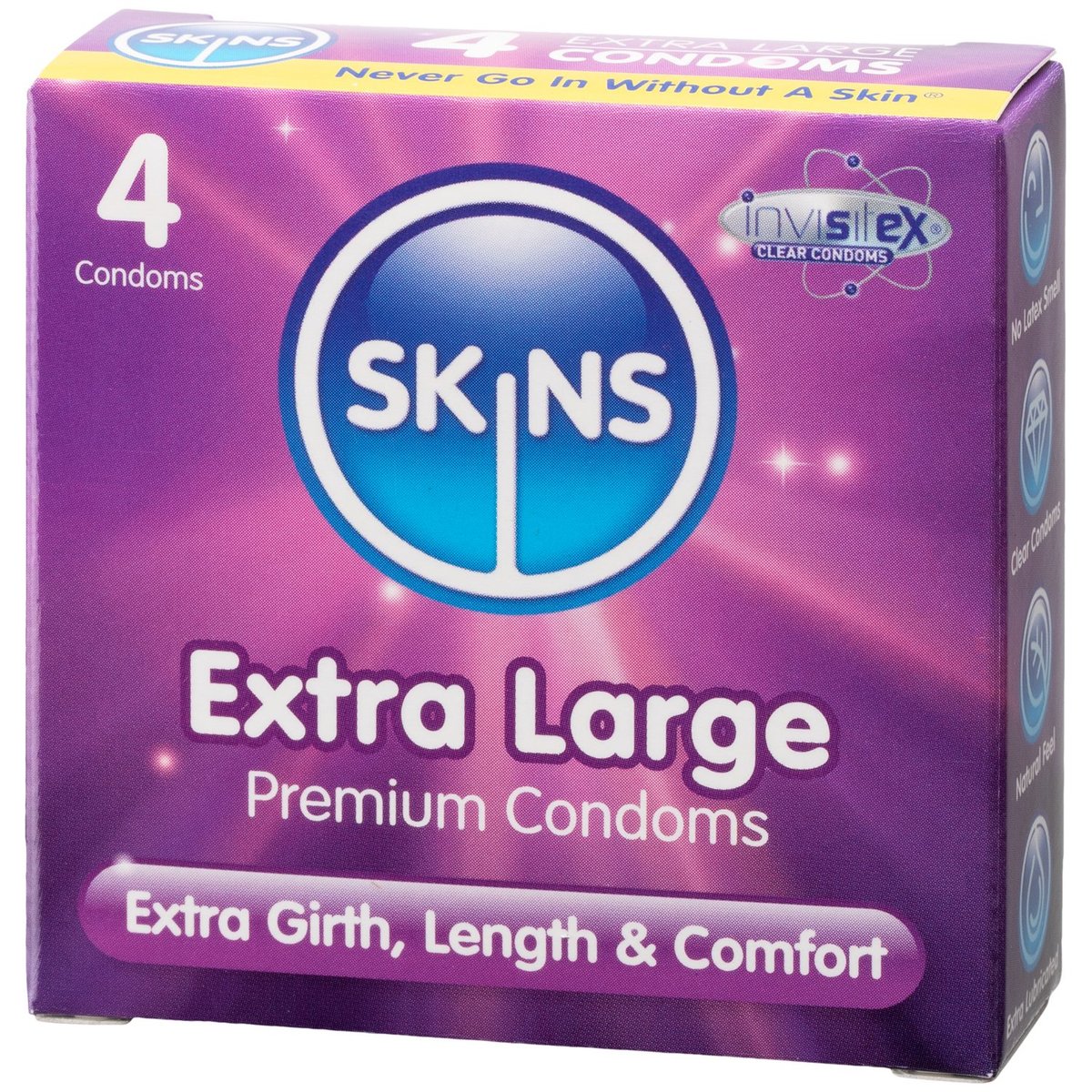 Skins Extra Large Condoms 4 Pack - Clear